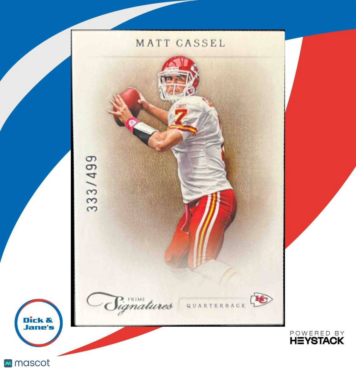 2011 Panini Prime Signatures Matt Cassel Proof Red /99 #118 Kansas City Chiefs