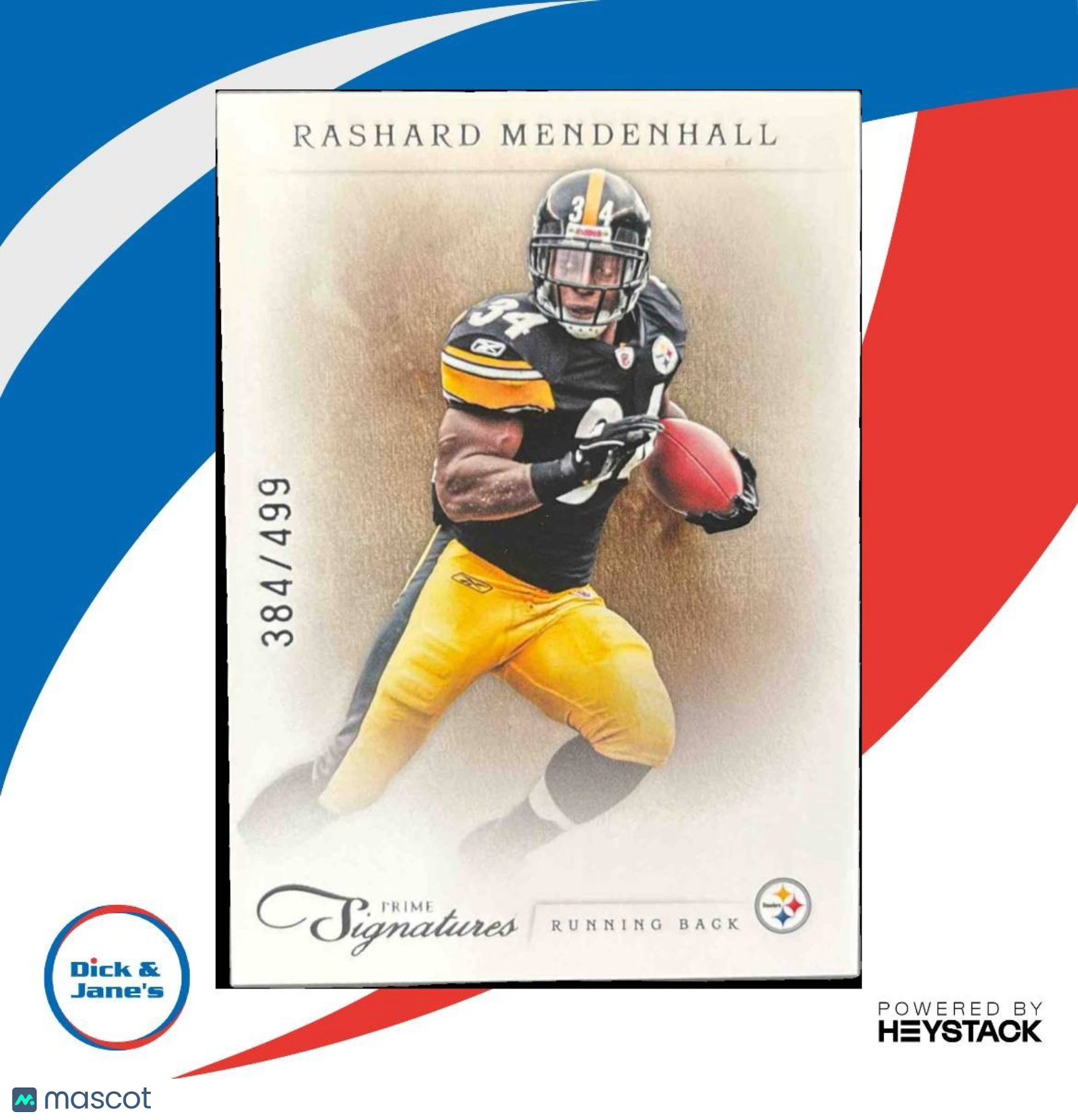 2011 Panini Prime Signatures Rashard Mendenhall Proof Red /99 #141 Steelers