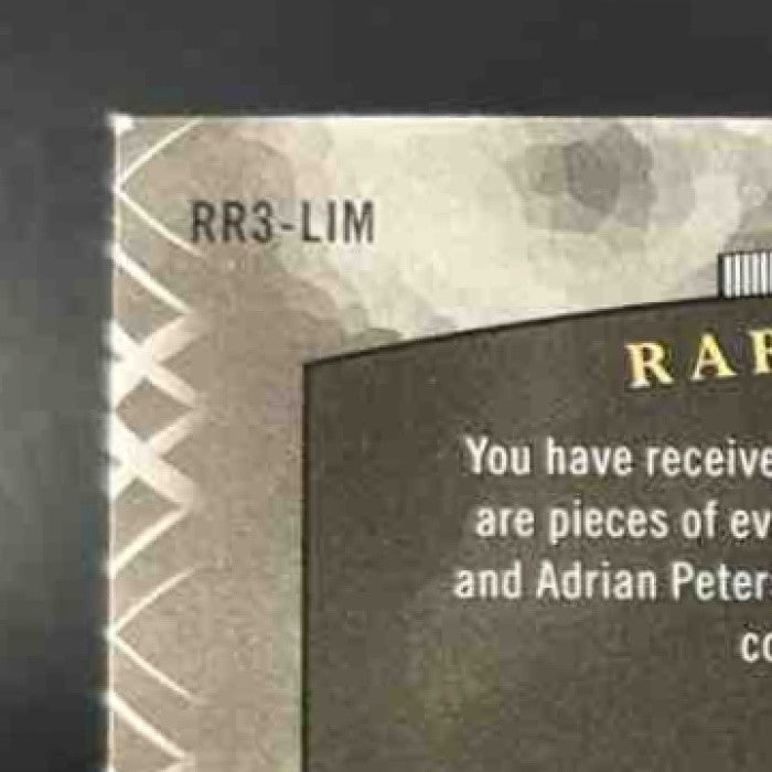 2007 UD Premier Adrian Peterson Marshawn Lynch Irons Remnants Triple Patch /25