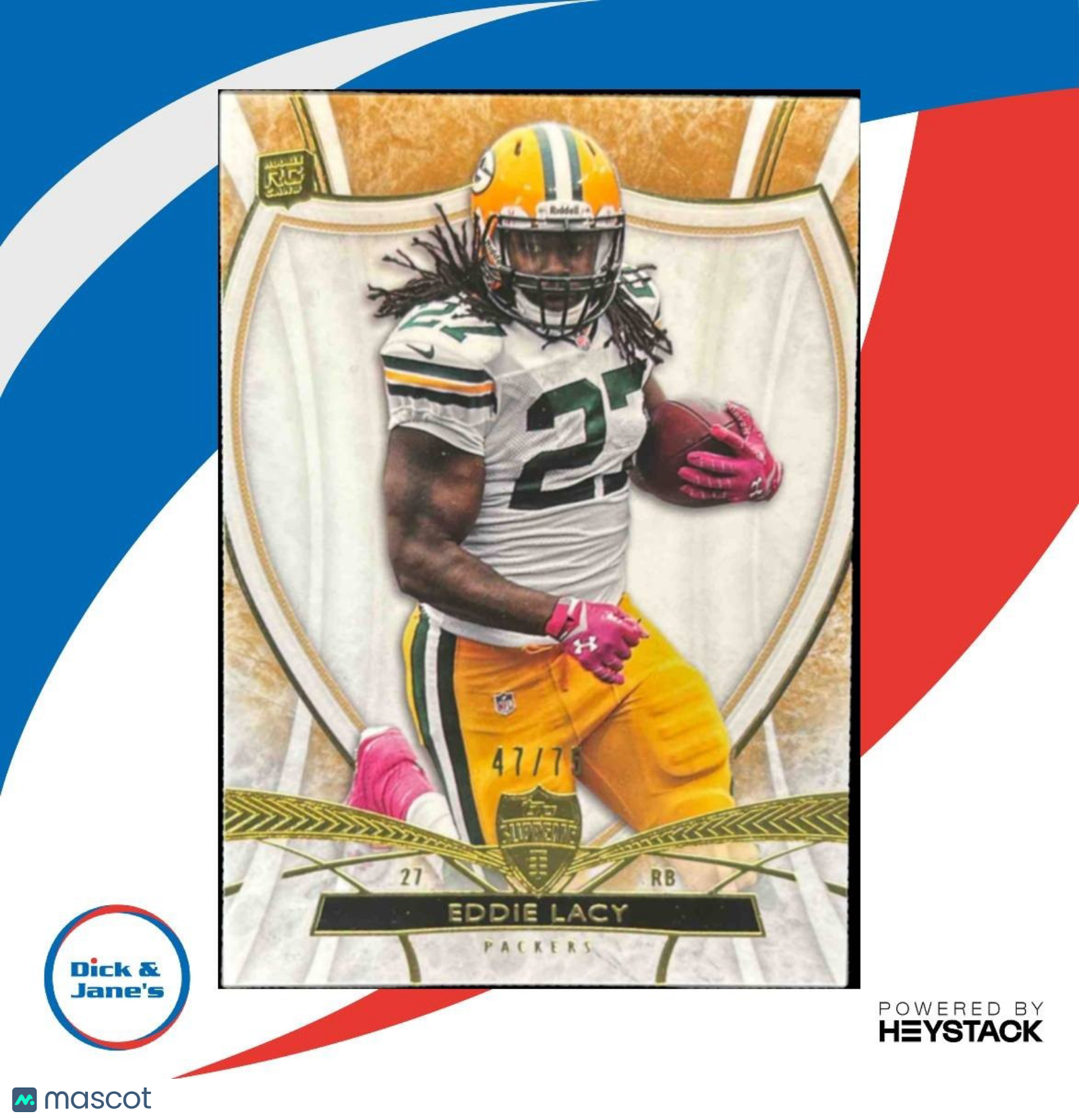 2013 Topps Supreme Eddie Lacy Sepia 47/75 #32 RC Green Bay Packers