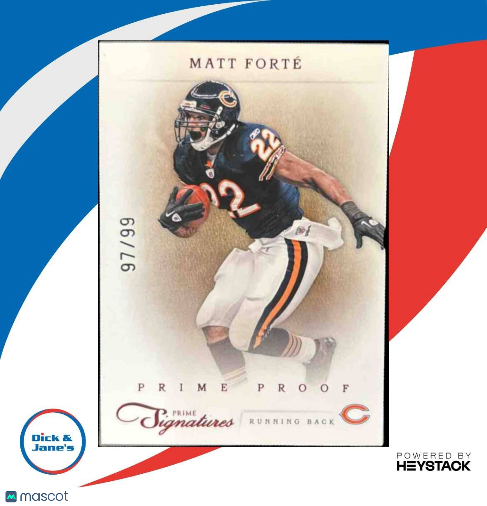 2011 Panini Prime Signatures Matt Forte Proof Red /99 #119 Chicago Bears