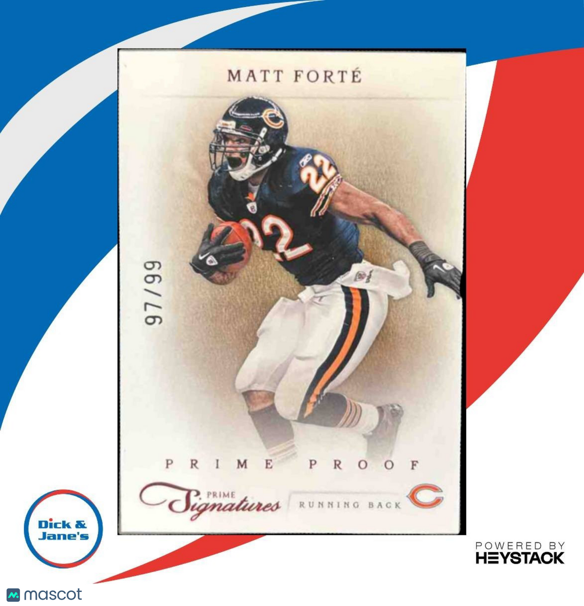 2011 Panini Prime Signatures Matt Forte Proof Red /99 #119 Chicago Bears