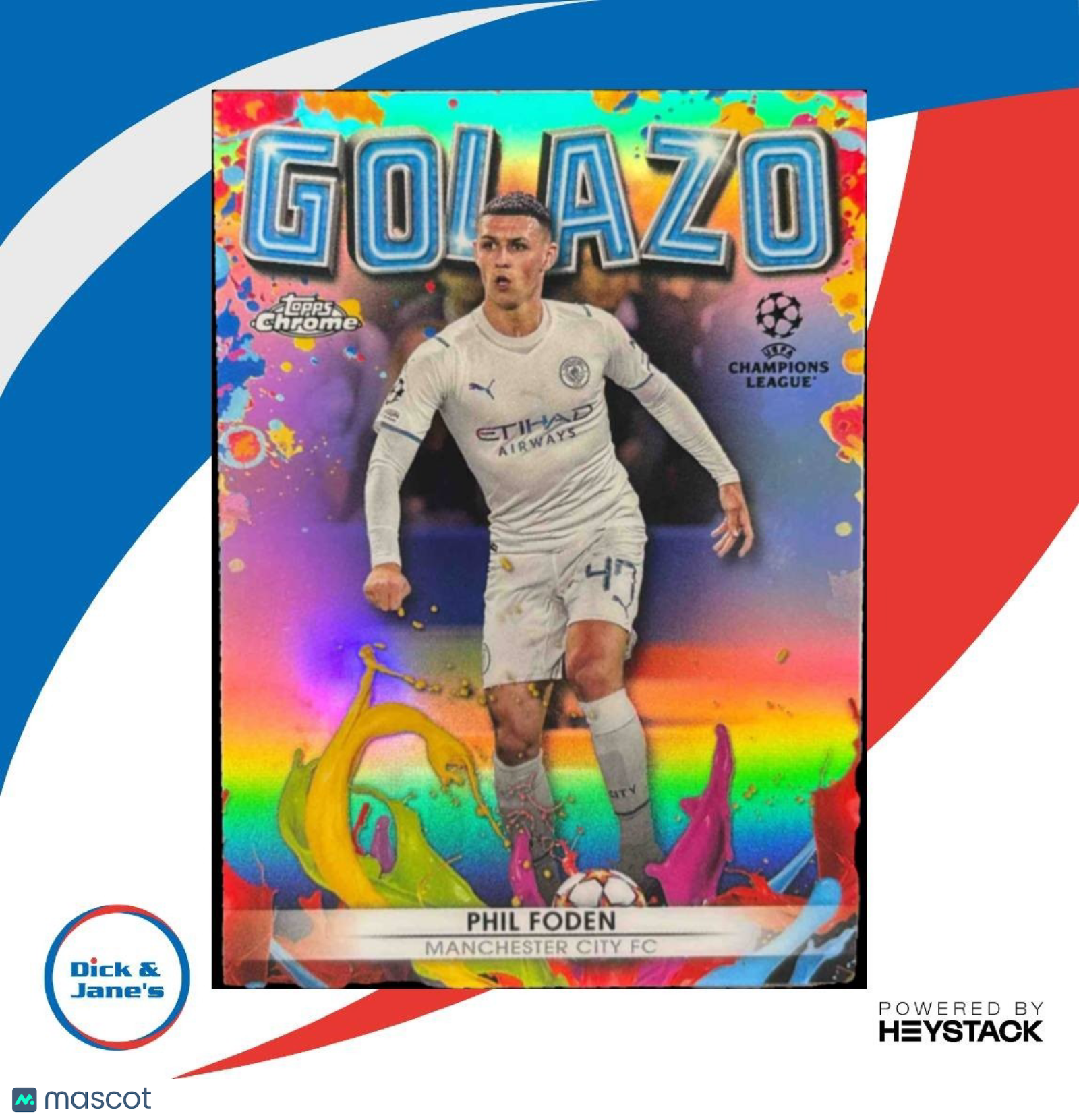 2021 Topps Chrome UEFA Champions League Phil Foden Golazo #G-4 Manchester City