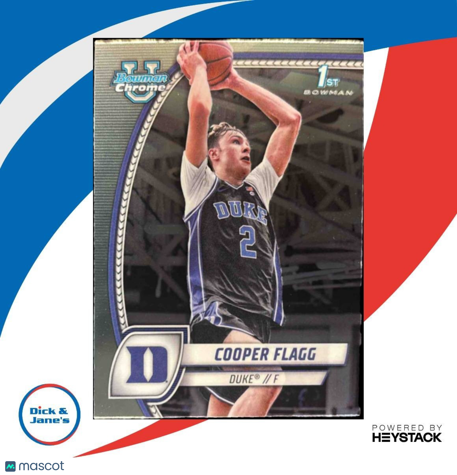 2024-25 Bowman University Chrome Cooper Flagg #16 Duke Blue Devils