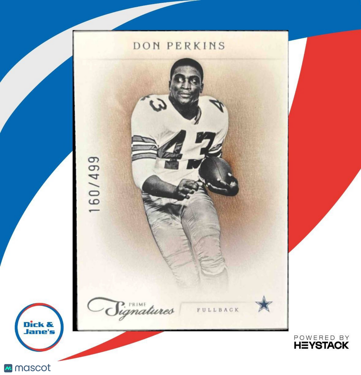 2011 Panini Prime Signatures Don Perkins Proof Red /99 #53 Dallas Cowboys