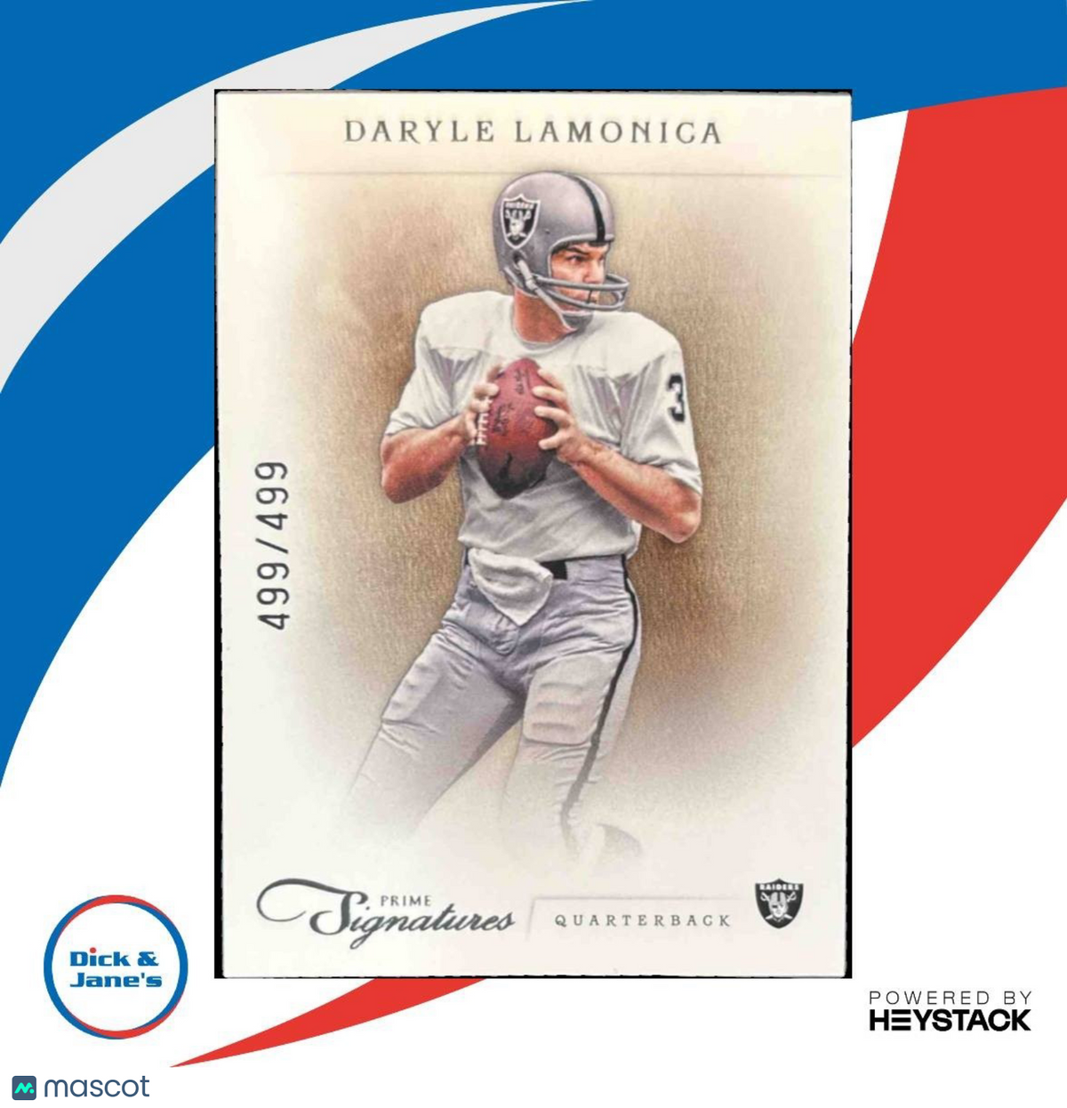 2011 Panini Prime Signatures Daryle Lamonica Proof Red /99 #44 Oakland Raiders