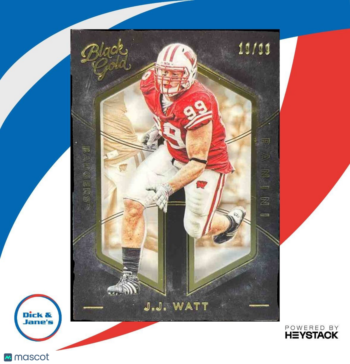 2016 Panini Black Gold Collegiate J.J. Watt /99 #49 Wisconsin Badgers