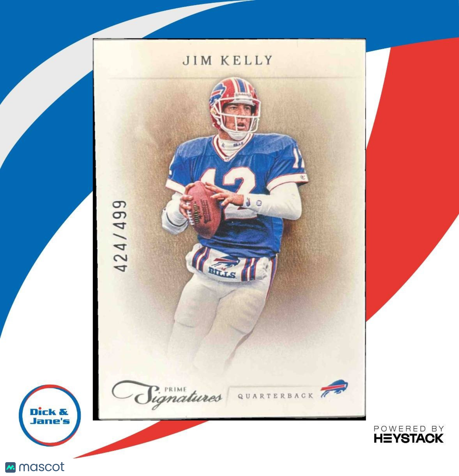 2011 Panini Prime Signatures Jim Kelly Proof Red /99 #91 Buffalo Bills