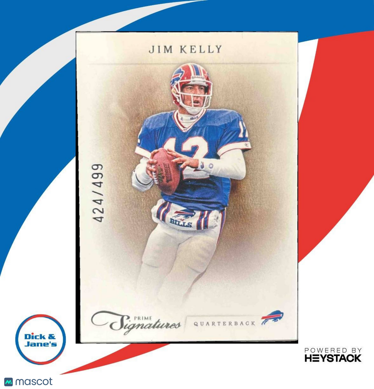 2011 Panini Prime Signatures Jim Kelly Proof Red /99 #91 Buffalo Bills