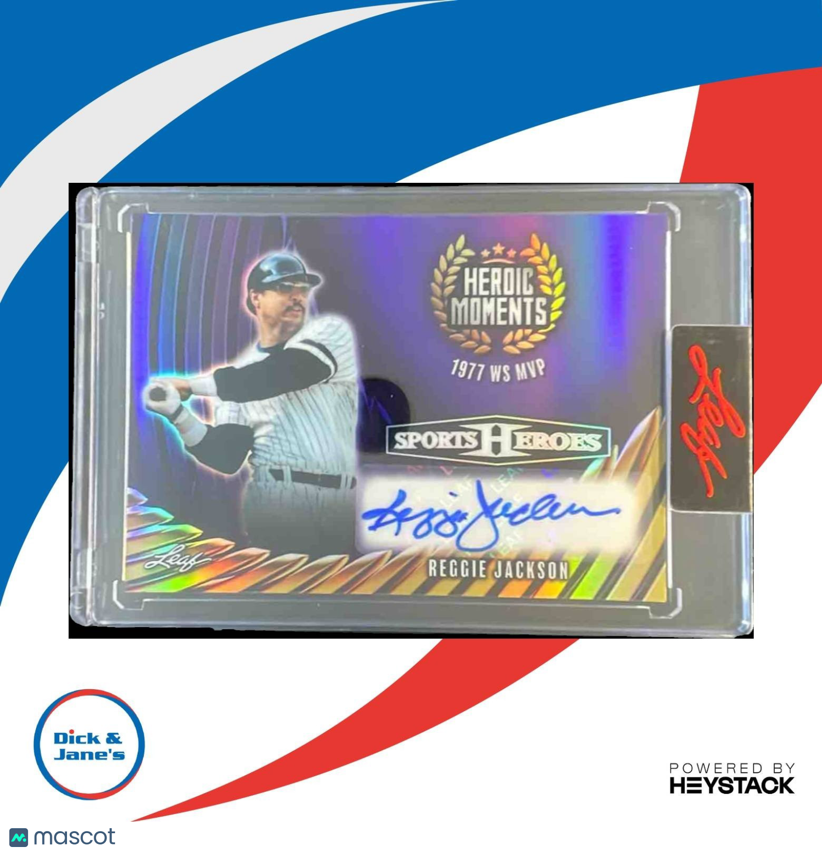 2026 Leaf Sports Heroes Reggie Jackson Heroic Moments Prismatic Purple 2/8 Auto