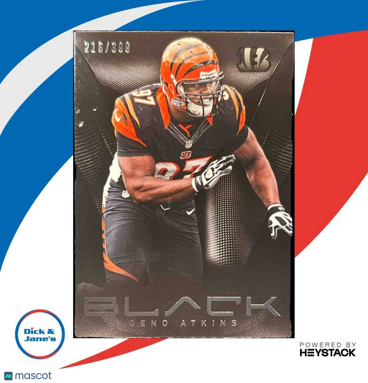 2013 Panini Black Geno Atkins /399 #36 Cincinnati Bengals