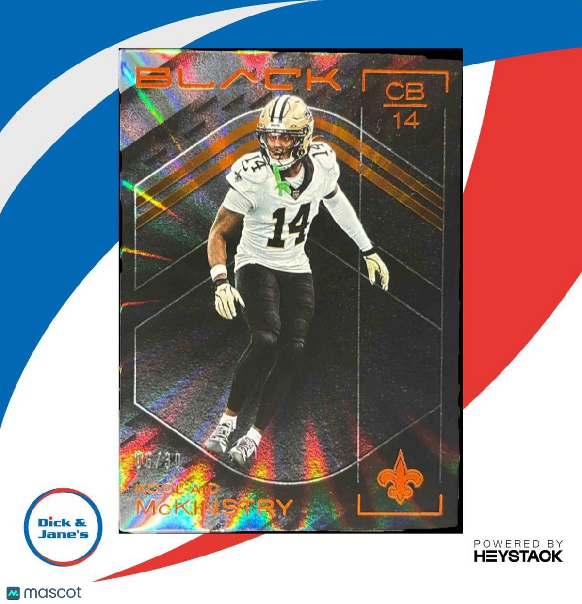 2025 Panini Black Kool-Aid McKinstry Citrine 16/30 #18 New Orleans Saints