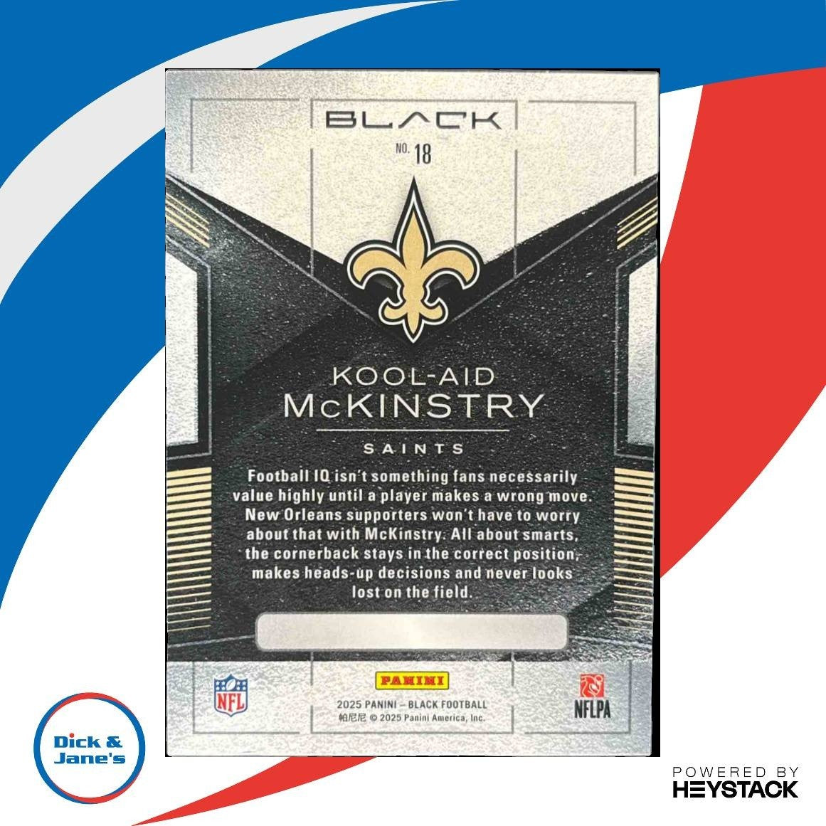 2025 Panini Black Kool-Aid McKinstry Citrine 16/30 #18 New Orleans Saints