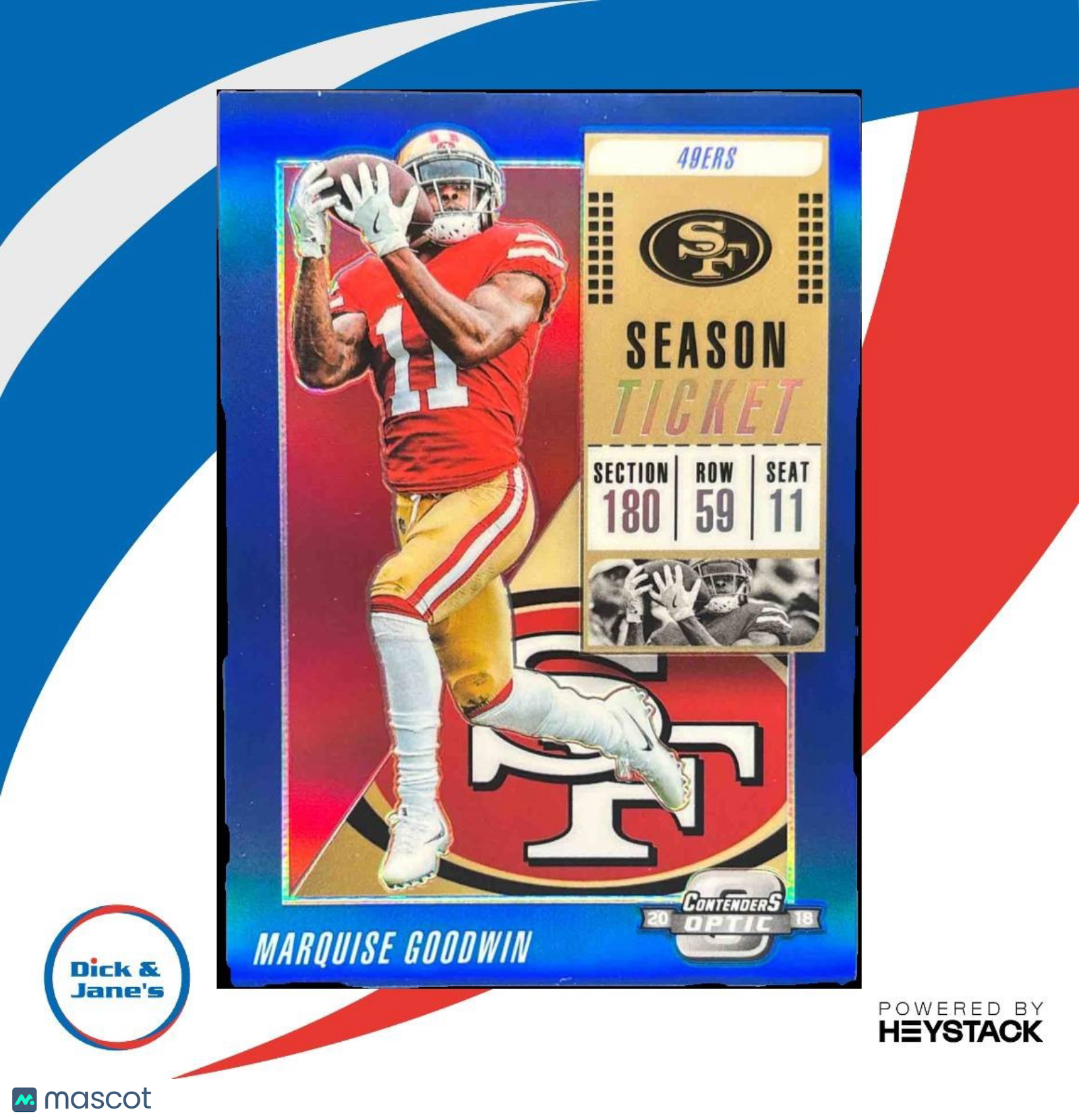 2018 Panini Contenders Optic Marquise Goodwin Blue /99 #15 San Francisco 49ers