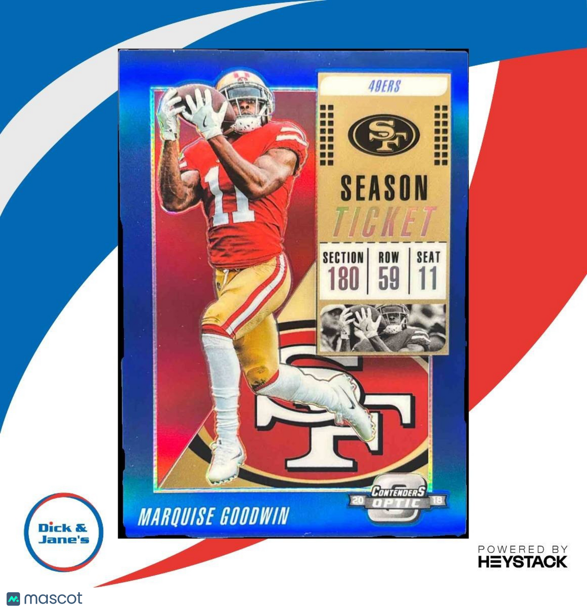 2018 Panini Contenders Optic Marquise Goodwin Blue /99 #15 San Francisco 49ers