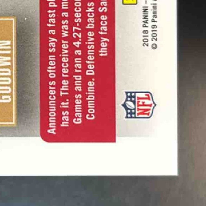 2018 Panini Contenders Optic Marquise Goodwin Blue /99 #15 San Francisco 49ers