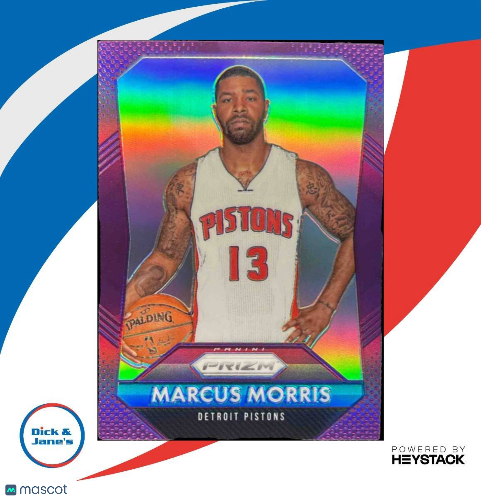 2015-16 Panini Prizm Marcus Morris Purple Prizms 6/99 #110 Detroit Pistons