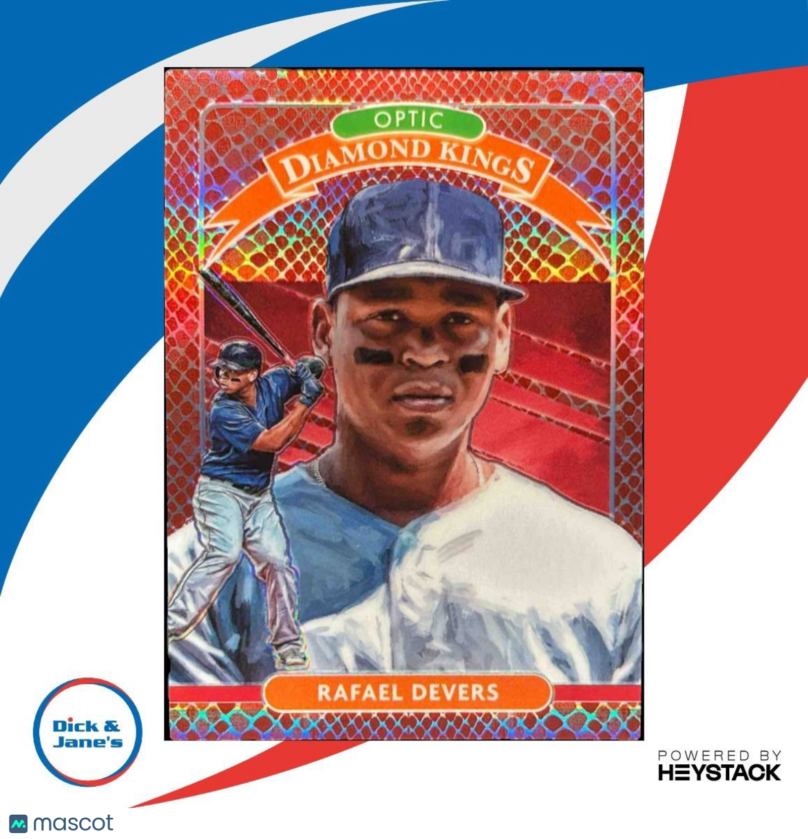 2020 Donruss Optic Rafael Devers Dragon Red 49/88 #16 Diamond Kings Boston Sox