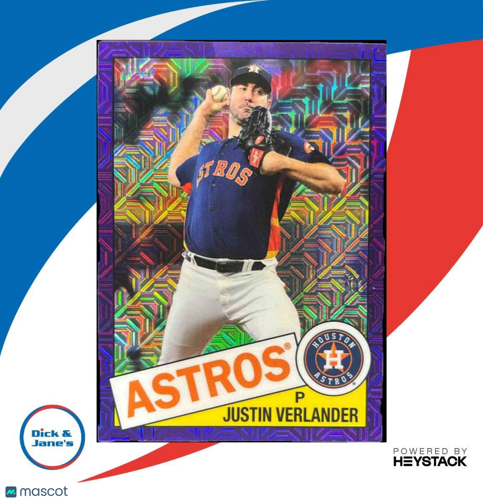 2020 Topps Justin Verlander 1985 Chrome Silver Pack Purple /75 Houston Astros