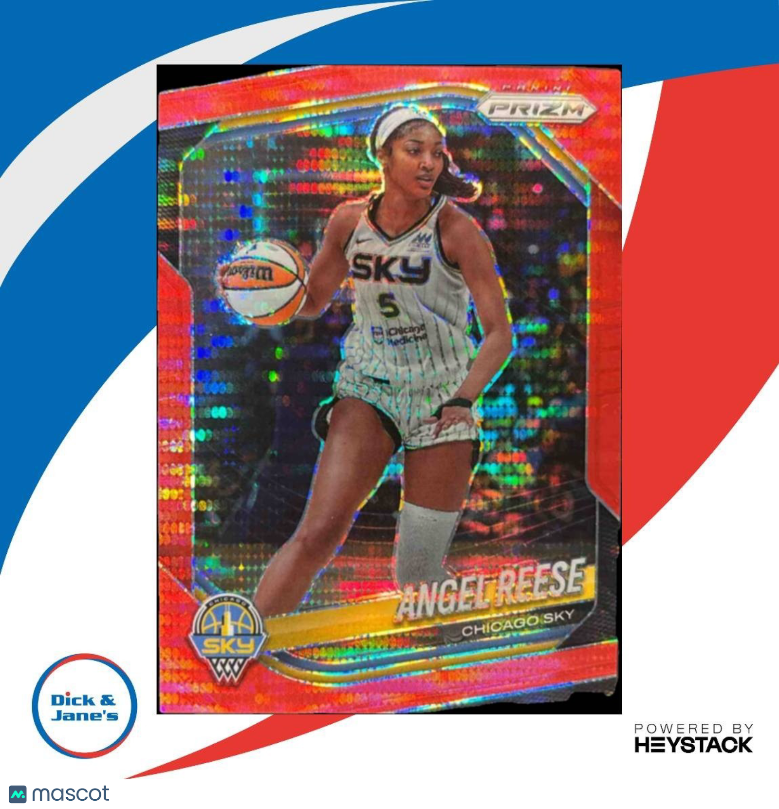 2025 Panini WNBA Prizm Angel Reese Red Pulsar Prizms 215/299 #92 Chicago Sky