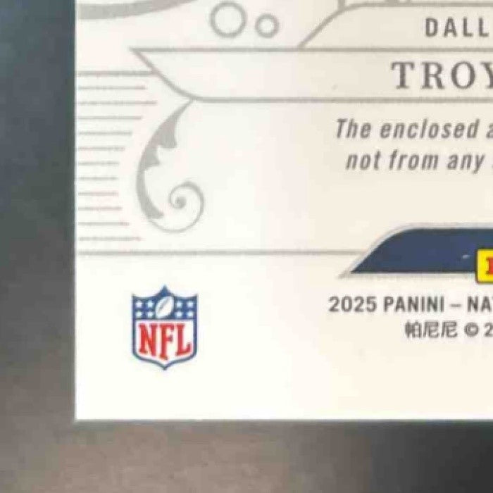 2025 National Treasures Troy Aikman Century Materials /99 #39 MEM Dallas Cowboys