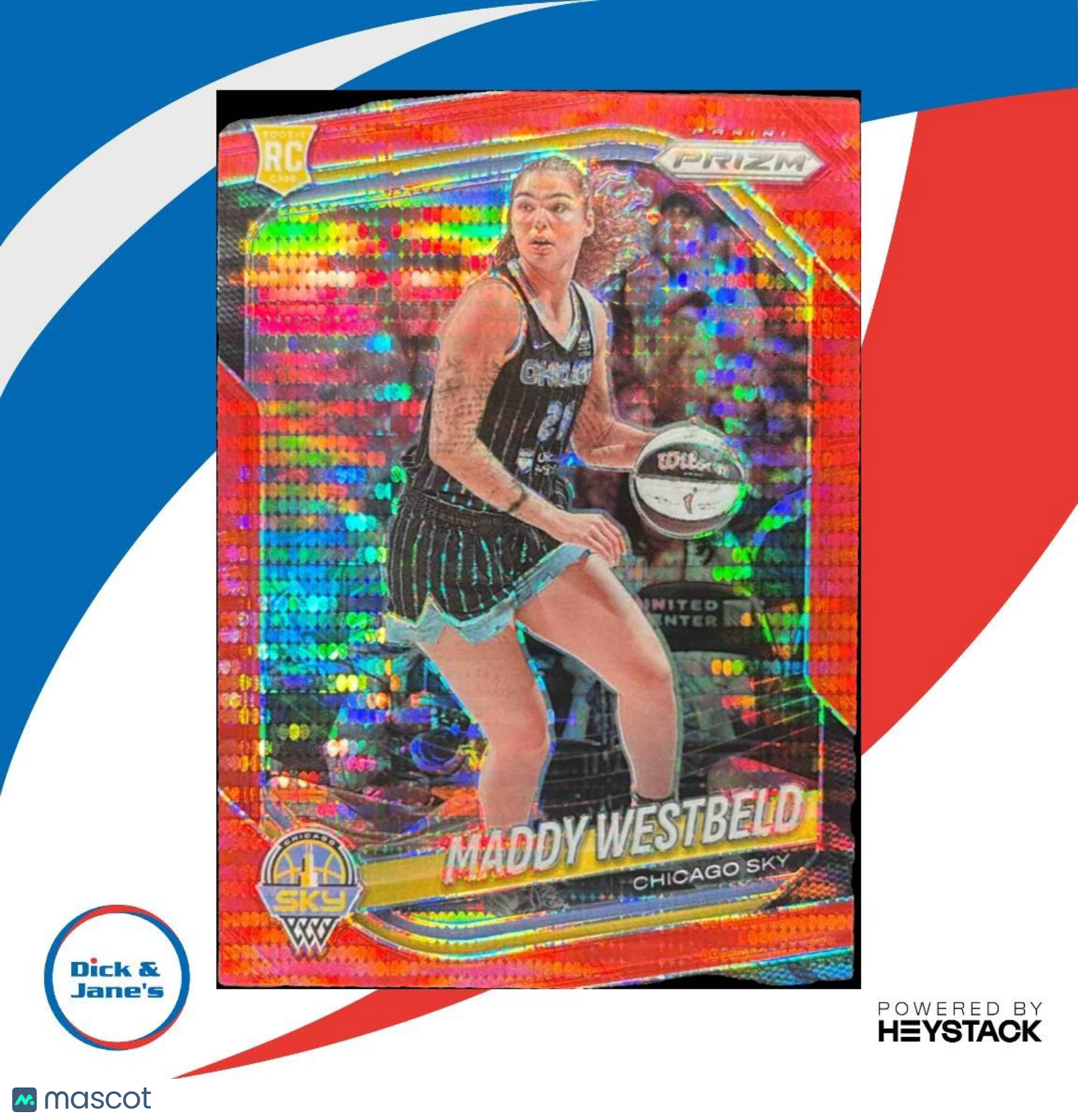2025 Panini WNBA Prizm Maddy Westbeld Red Pulsar Prizms RC /299 #138 Chicago Sky