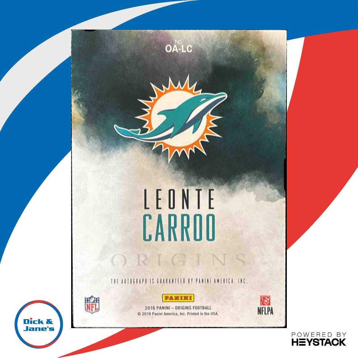 2016 Panini Origins Leonte Carroo Auto Silver Ink /99 RC Miami Dolphins