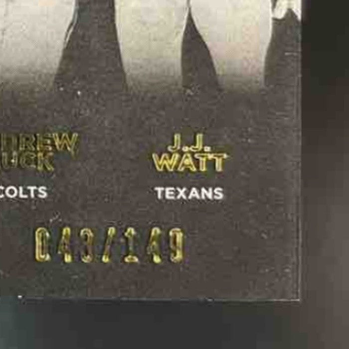 2015 Panini Black Gold Andrew Luck J.J. Watt MA Duel Symbols /149 NFL LOGO