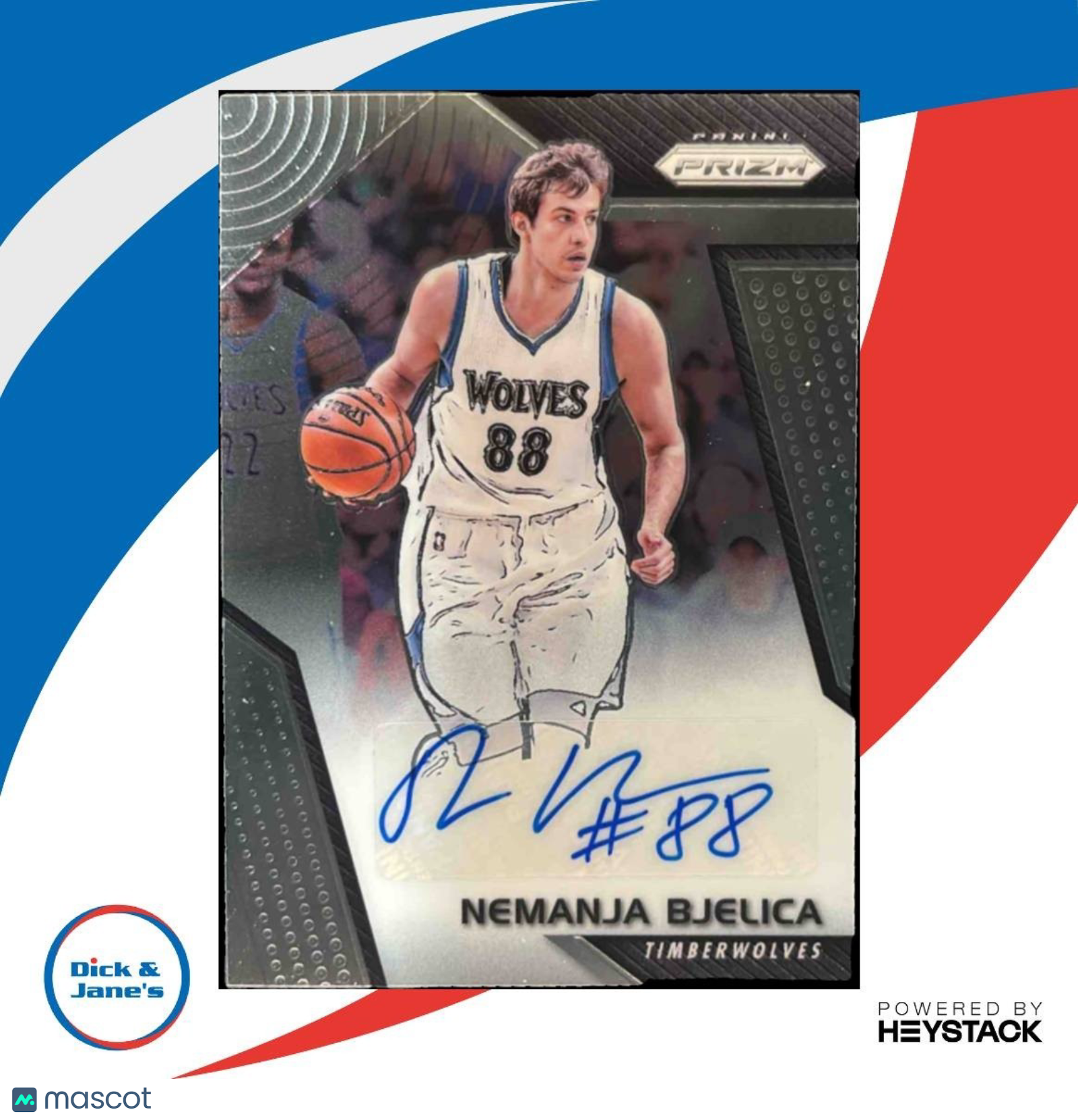 2017-18 Panini Prizm Nemanja Bjelica Signatures Auto Minnesota Timberwolves