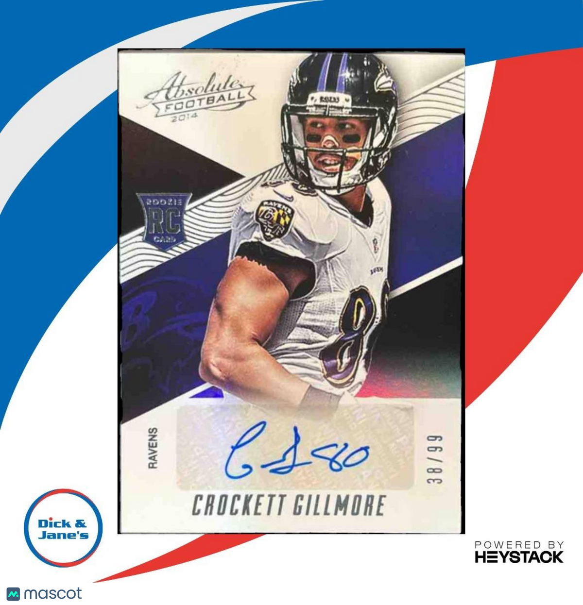 2014 Panini Absolute Crockett Gillmore Spectrum Silver AUTO /99 #189 RC Ravens