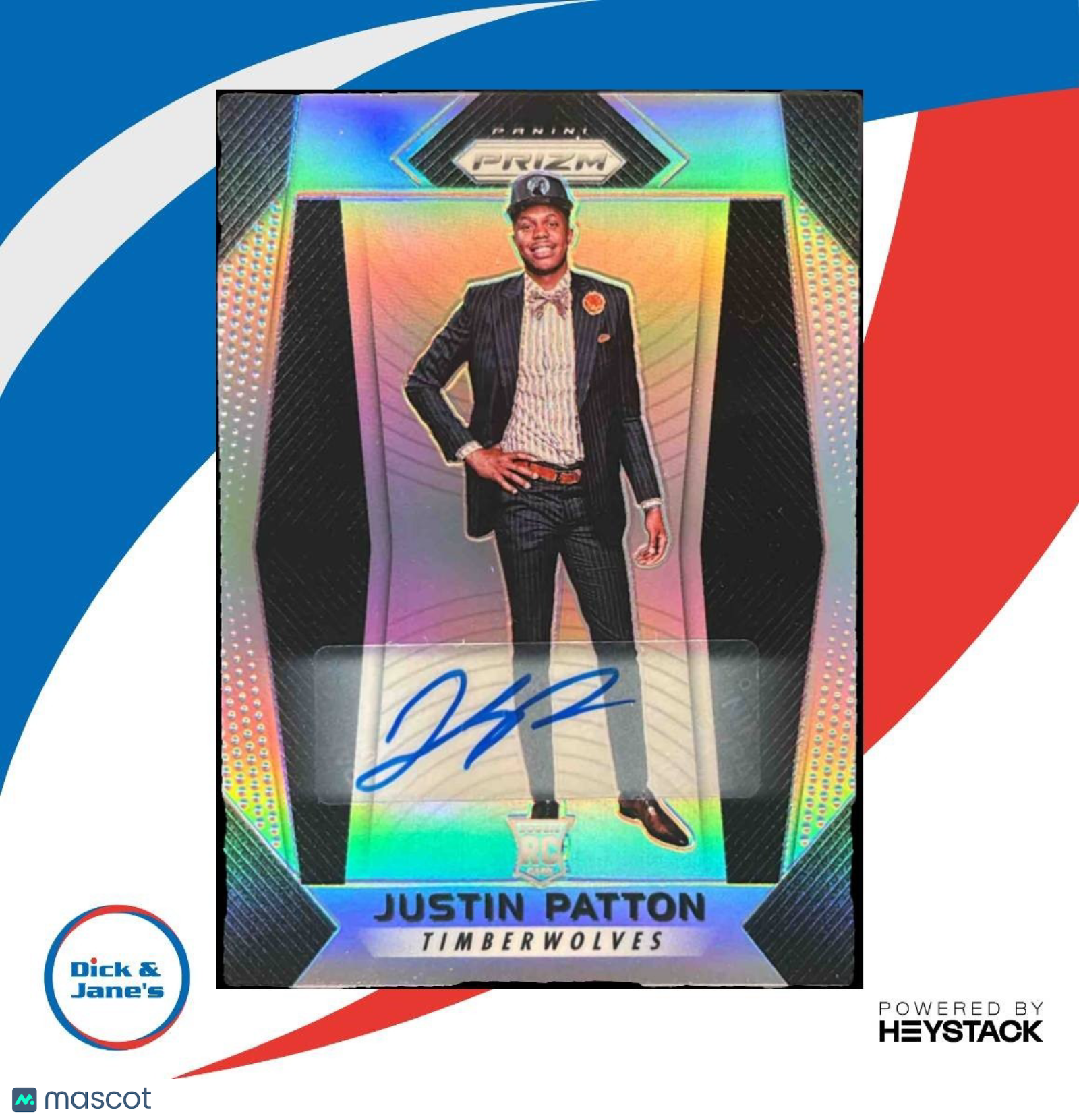 2017-18 Panini Prizm Justin Patton Auto Silver #85 RC Minnesota Timberwolves