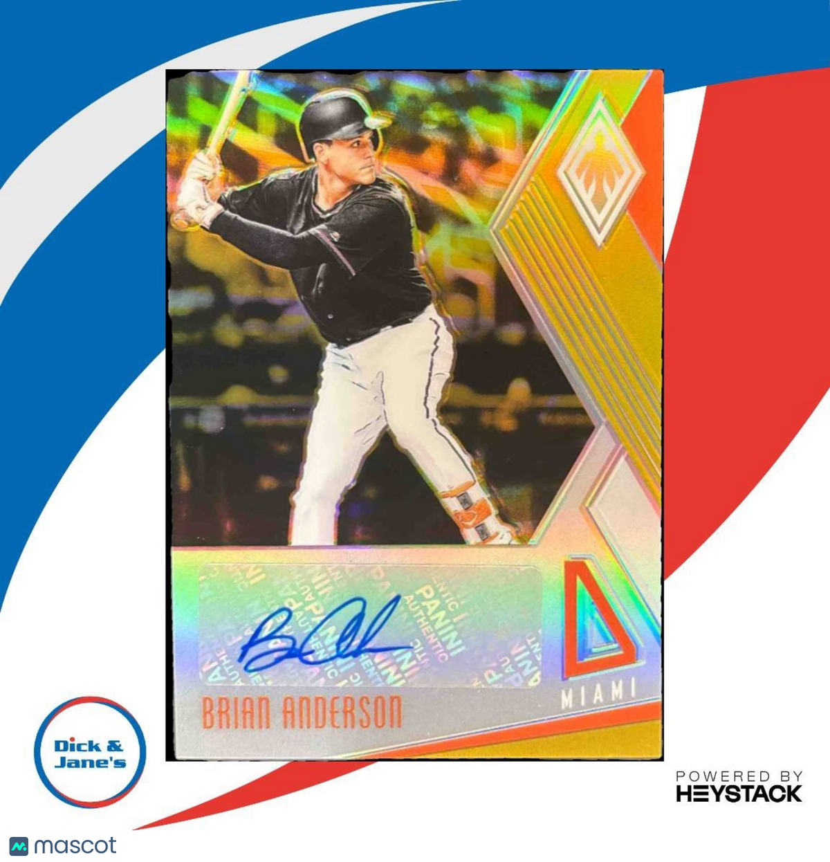 2018 Panini Chronicles Brian Anderson Phoenix Signature Gold /10 Auto RC Marlins