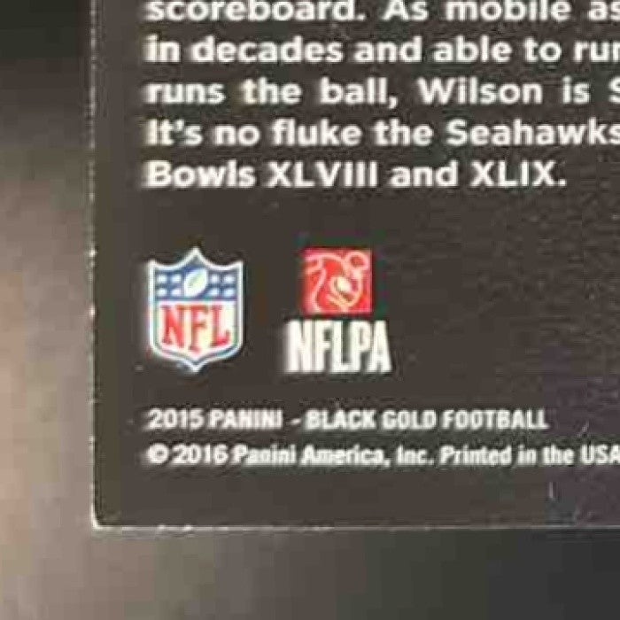 2015 Panini Black Gold Russell Wilson Team Symbols /149 #TMS-53 Seattle Seahawks