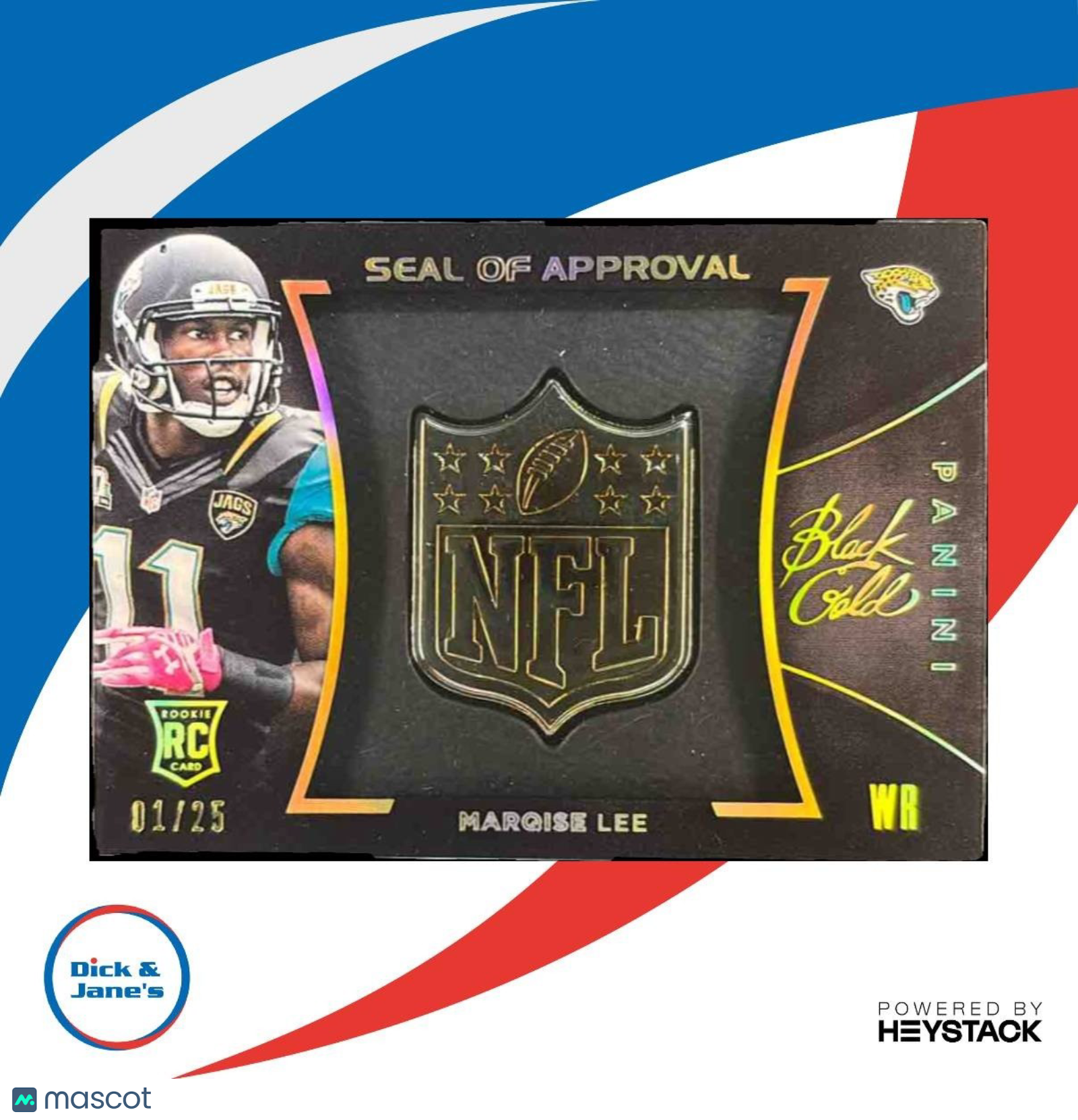 2014 Panini Black Gold Marqise Lee NFL Seal Of Approval Silver /25 RC Jaguars