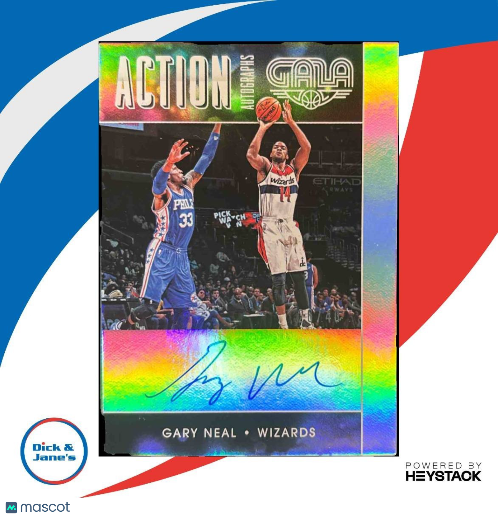 2015-16 Panini Gala Gary Neal Action Auto /40 #AA-GNL Washington Wizards