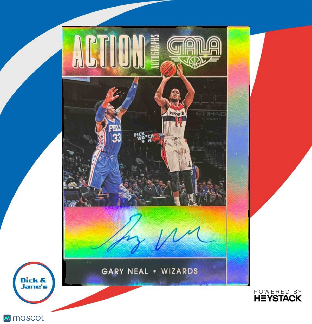 2015-16 Panini Gala Gary Neal Action Auto /40 #AA-GNL Washington Wizards