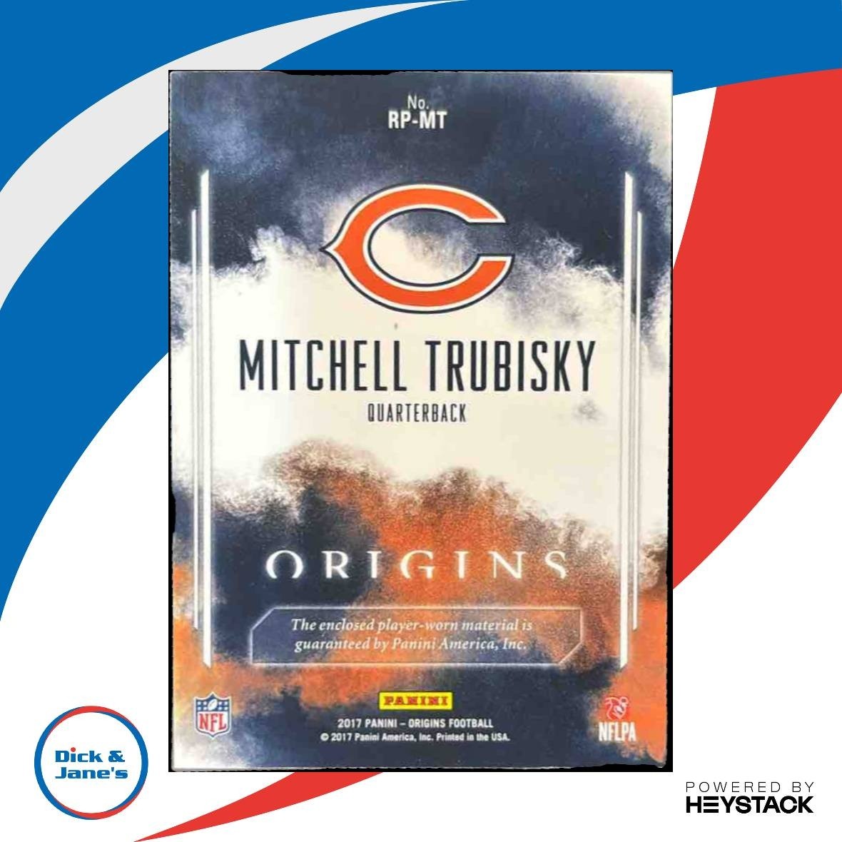 2017 Panini Origins Mitchell Trubisky Rookie Patches Red /99 RC Chicago Bears