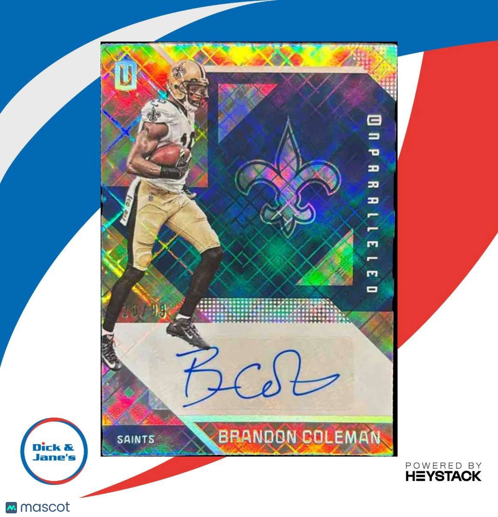 2016 Panini Unparalleled Brandon Coleman Auto /99 #142 New Orleans Saints