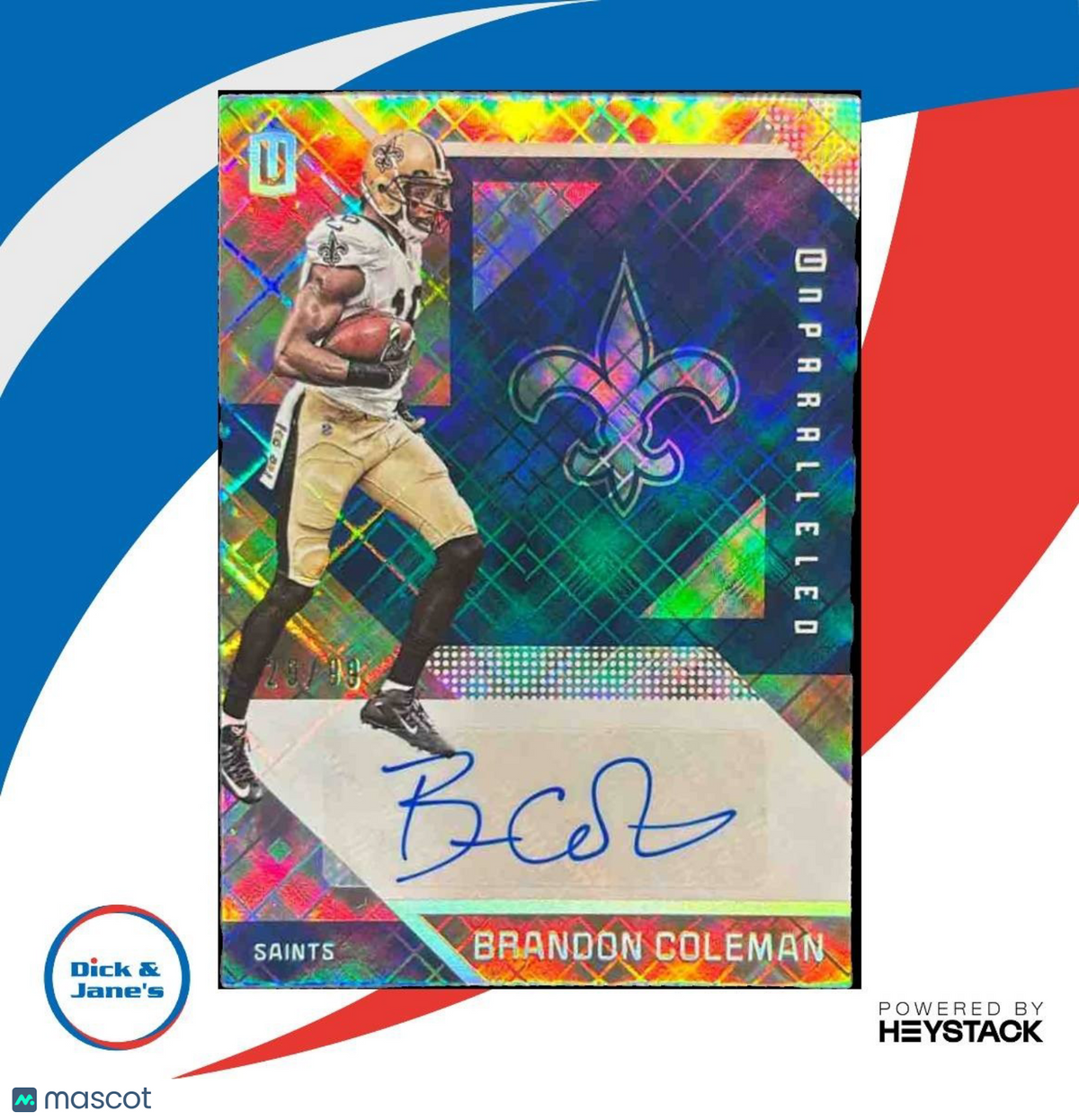 2016 Panini Unparalleled Brandon Coleman Auto /99 #142 New Orleans Saints