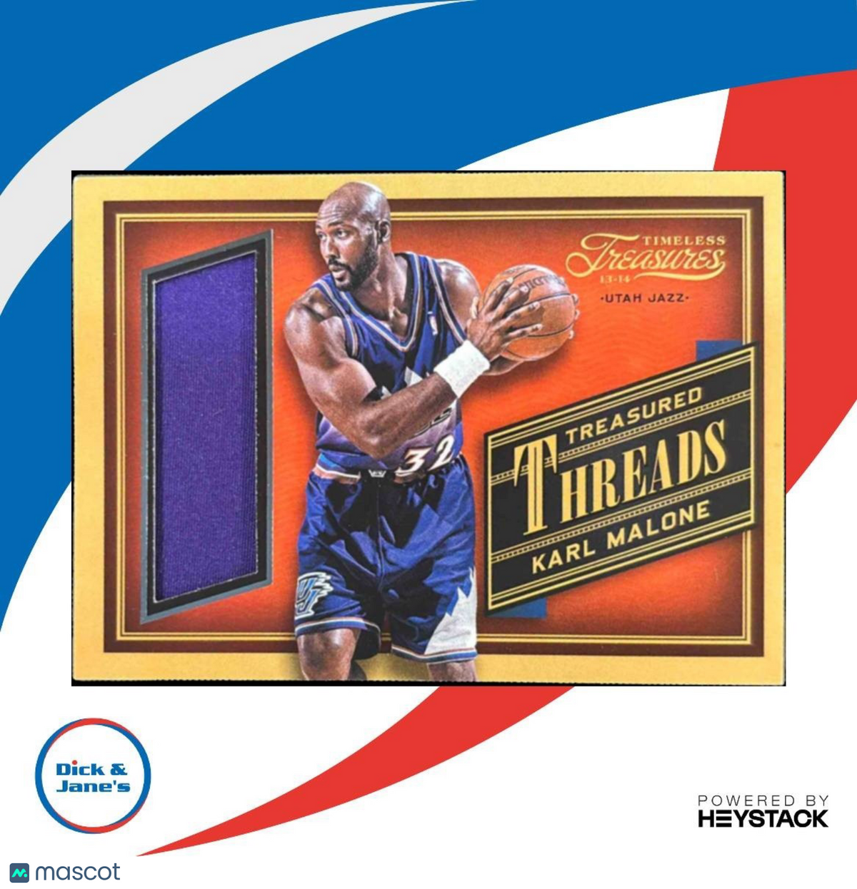 2013-14 Panini Timeless Treasures Karl Malone Treasured Threads MEM Utah Jazz