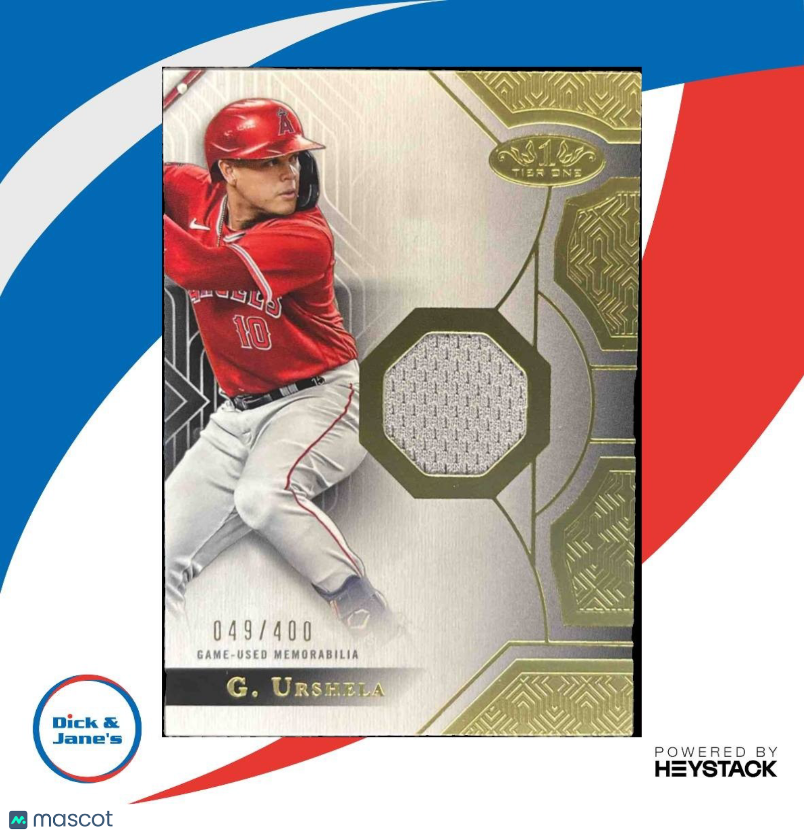2023 Topps Tier One Gio Urshela Relics Design B /400 MEM Los Angeles Angels