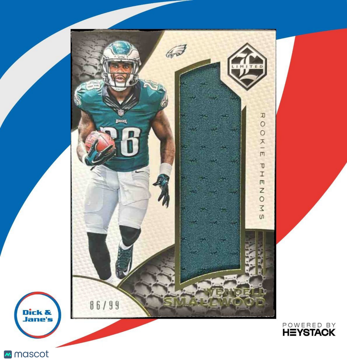 2016 Panini Limited Wendell Smallwood Rookie Phenoms Jerseys /99 RC Eagles