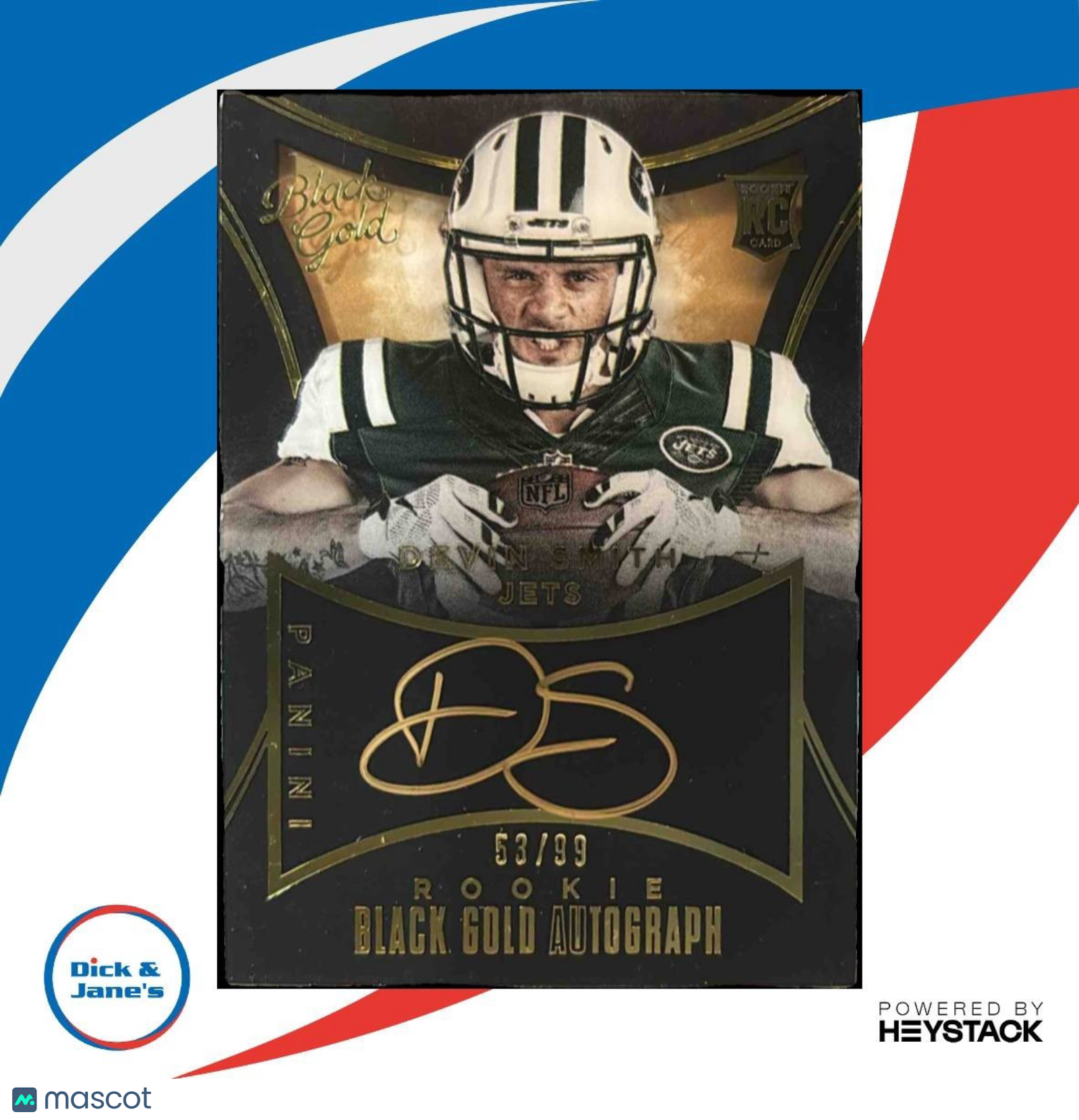 2015 Panini Black Gold Devin Smith Rookie Auto /99 RC New York Jets