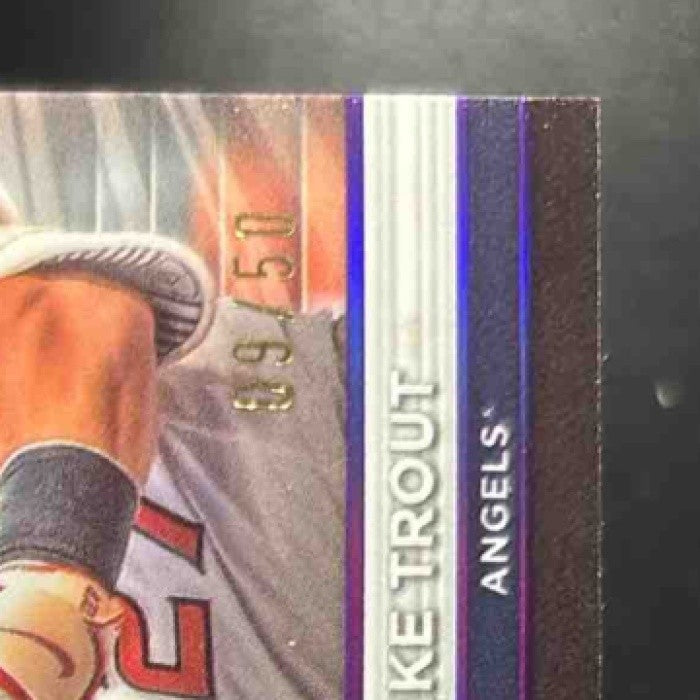 2024 Topps Tribute Mike Trout Triple Relics Purple /50 Los Angeles Angels