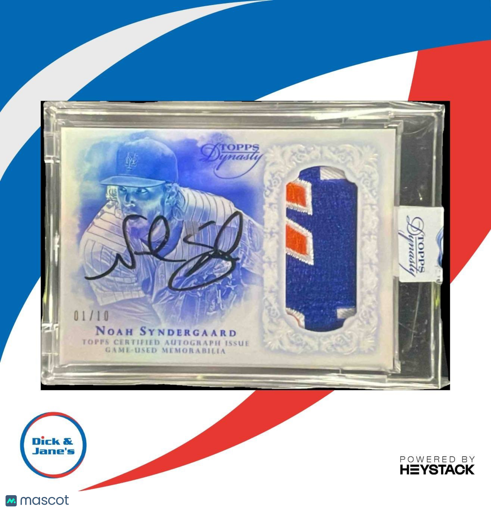 2015 Topps Dynasty Noah Syndergaard Auto Patches 1/10 #AP-NS2 RC New York Mets