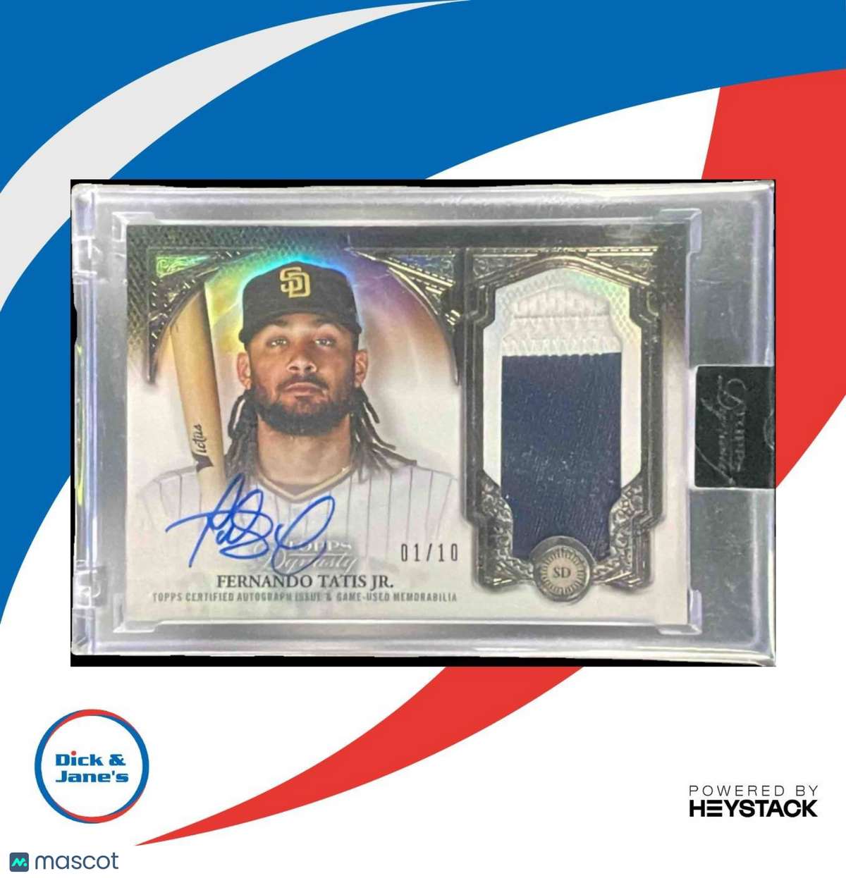 2023 Topps Dynasty Fernando Tatis Jr. Auto Patch 1/10 #DAP-FTA4 San Diego Padres