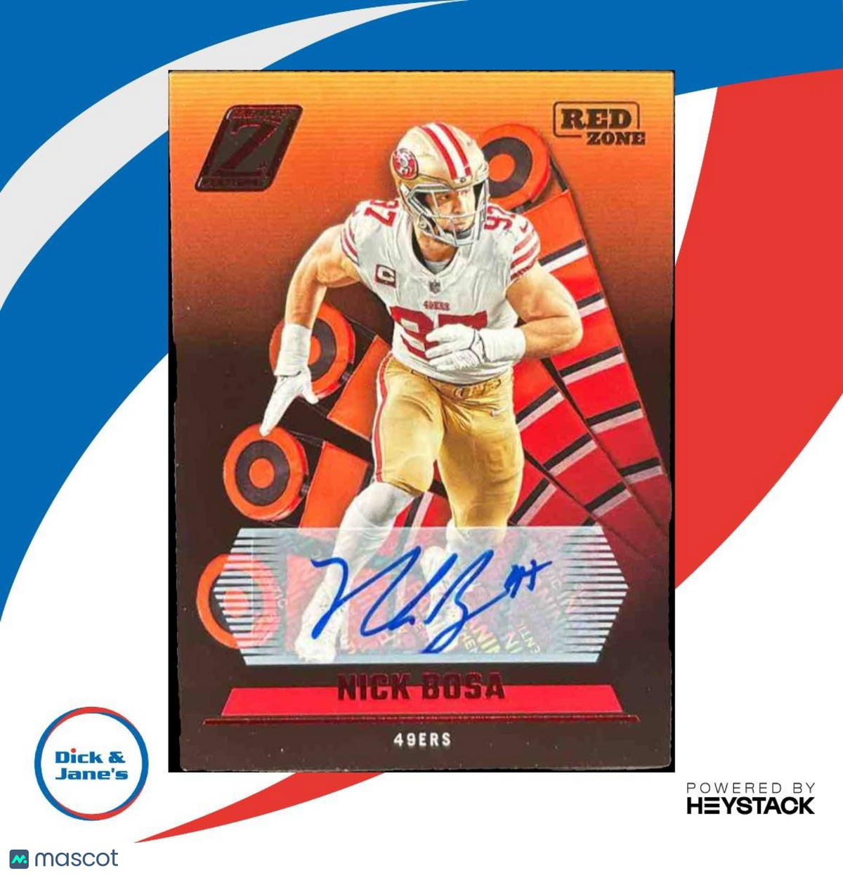 2022 Panini Zenith Nick Bosa Auto Red Zone #98 San Francisco 49ers