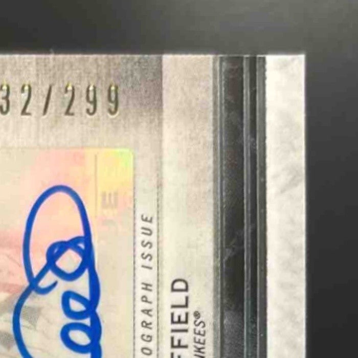 2020 Museum Collection Gary Sheffield Signature Dual Relic Auto /299 MEM Yankee