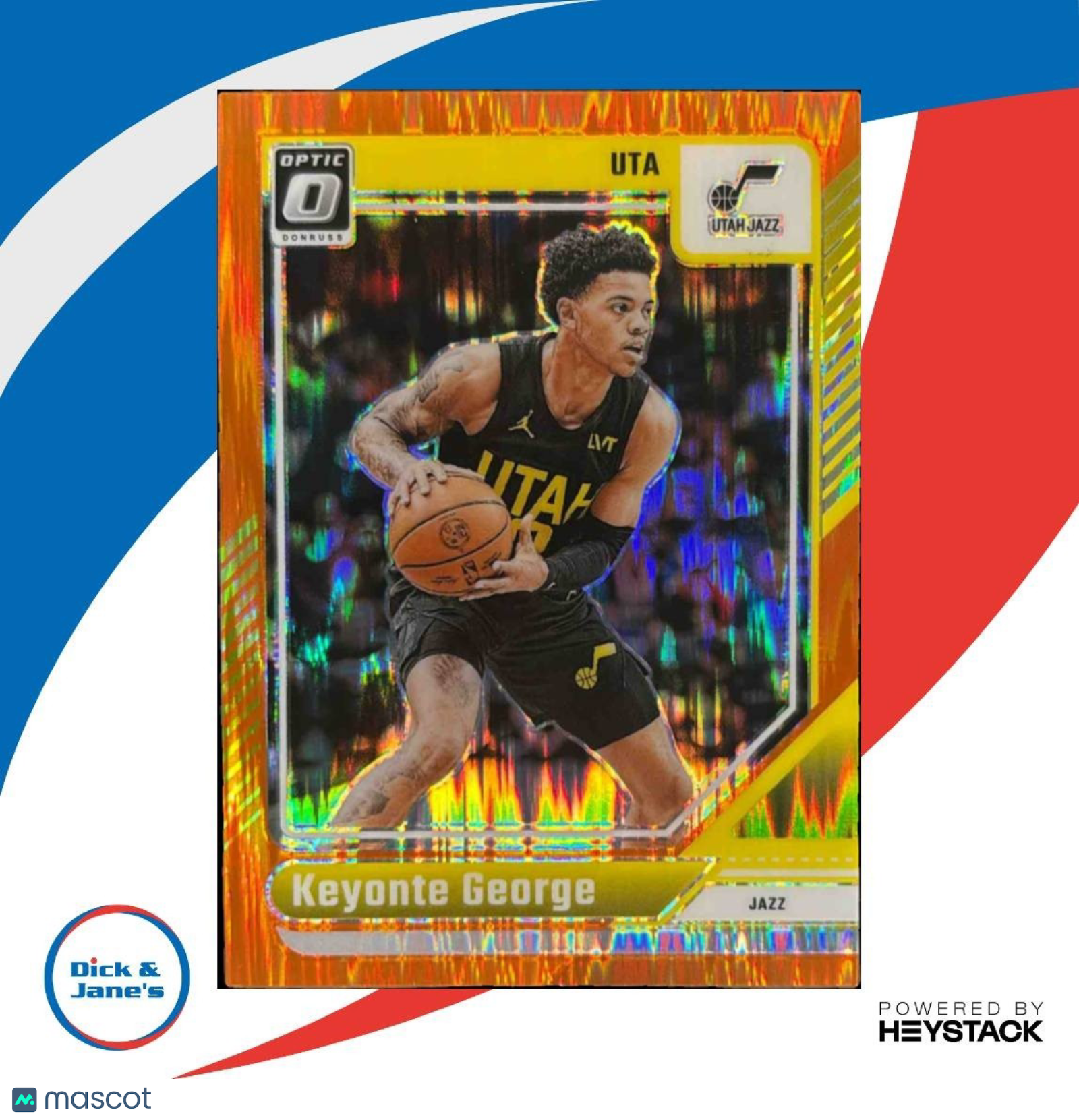 2024-25 Panini Donruss Optic Keyonte George Orange Shock /225 #174 Utah Jazz