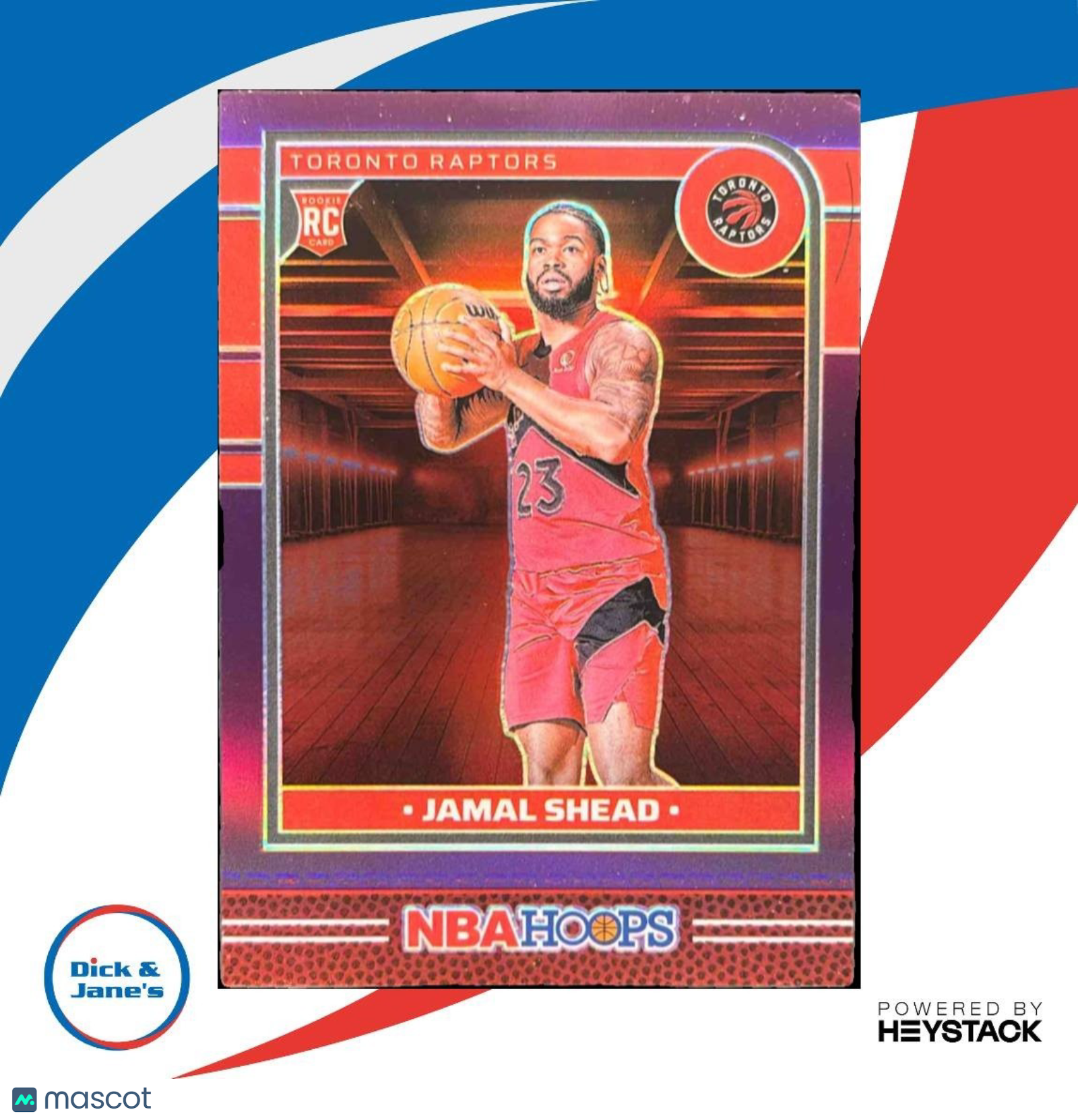 2024-25 Panini Hoops Jamal Shead Purple Prizm /249 #275 RC Toronto Raptors